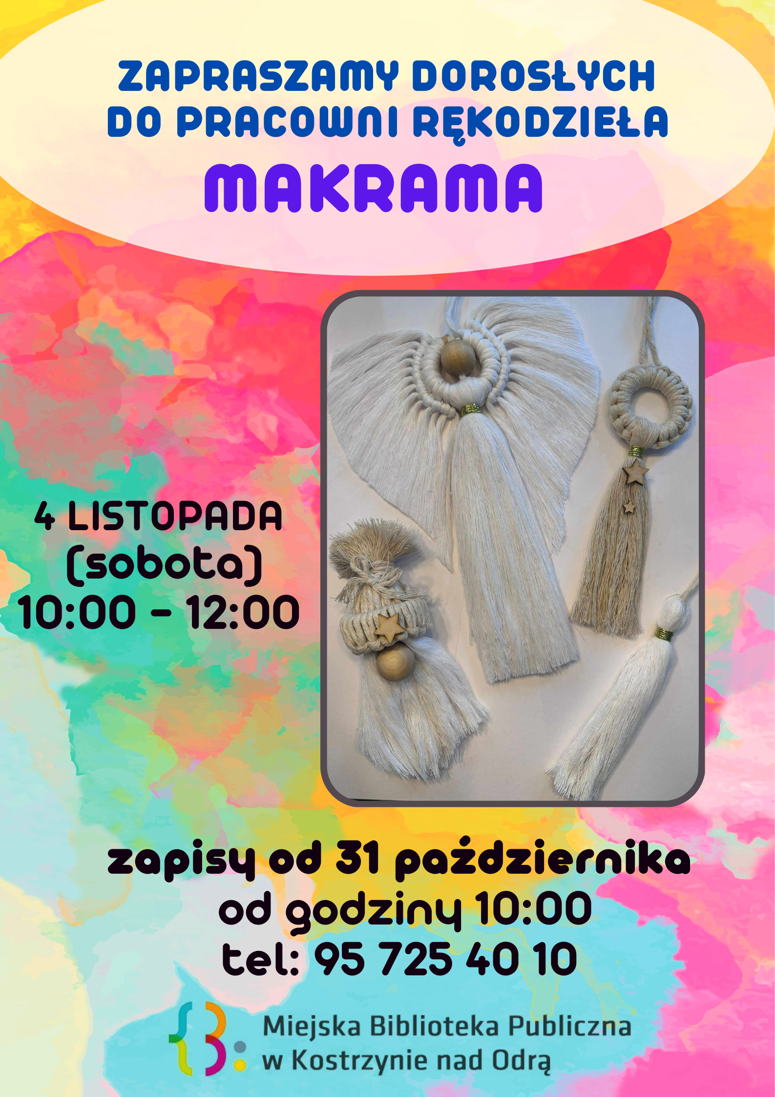 Plakat informacyjny - Makramy
