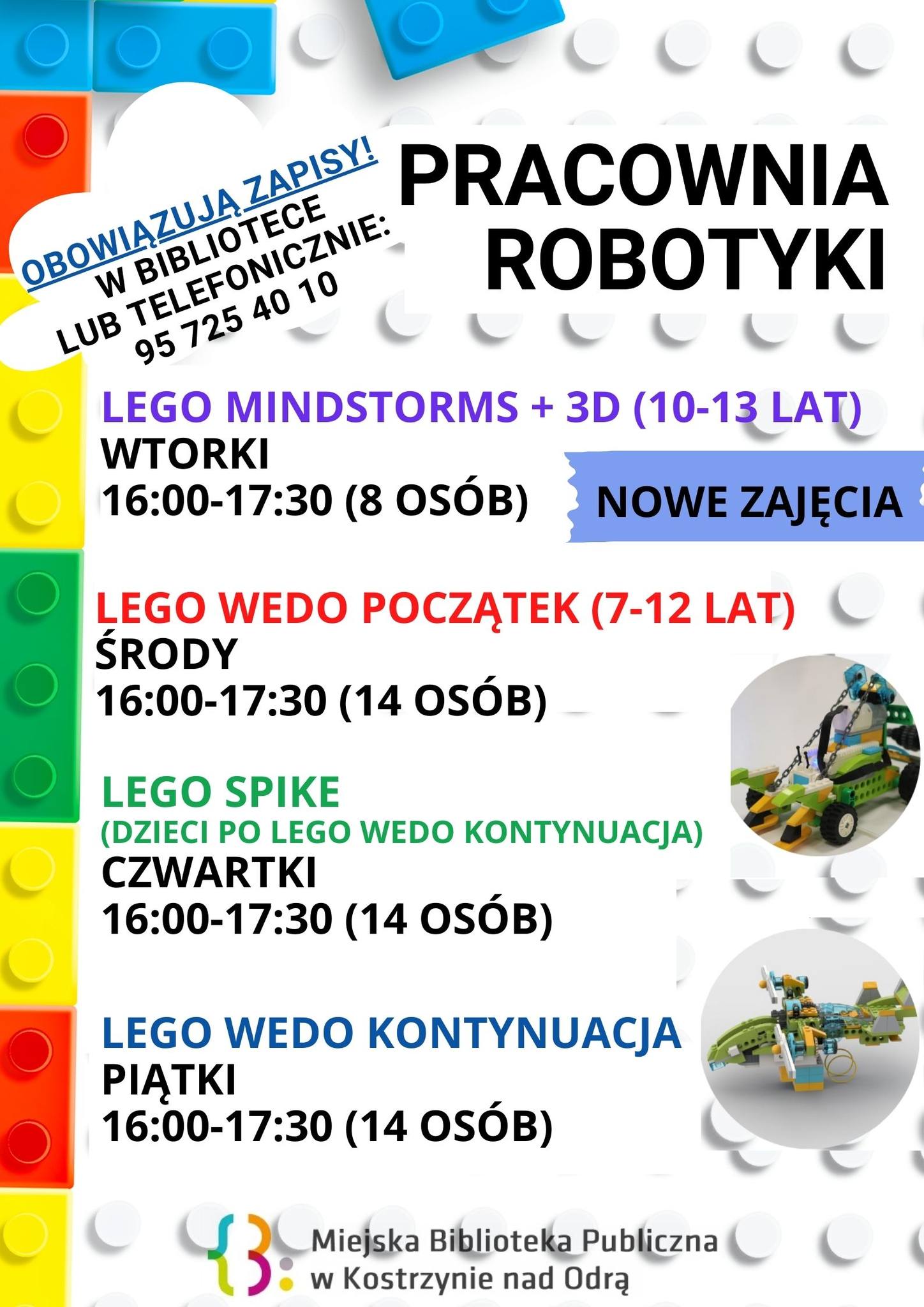 plakat informacyjny dot. zapisów na zajęcia z robotyki 2024/2025