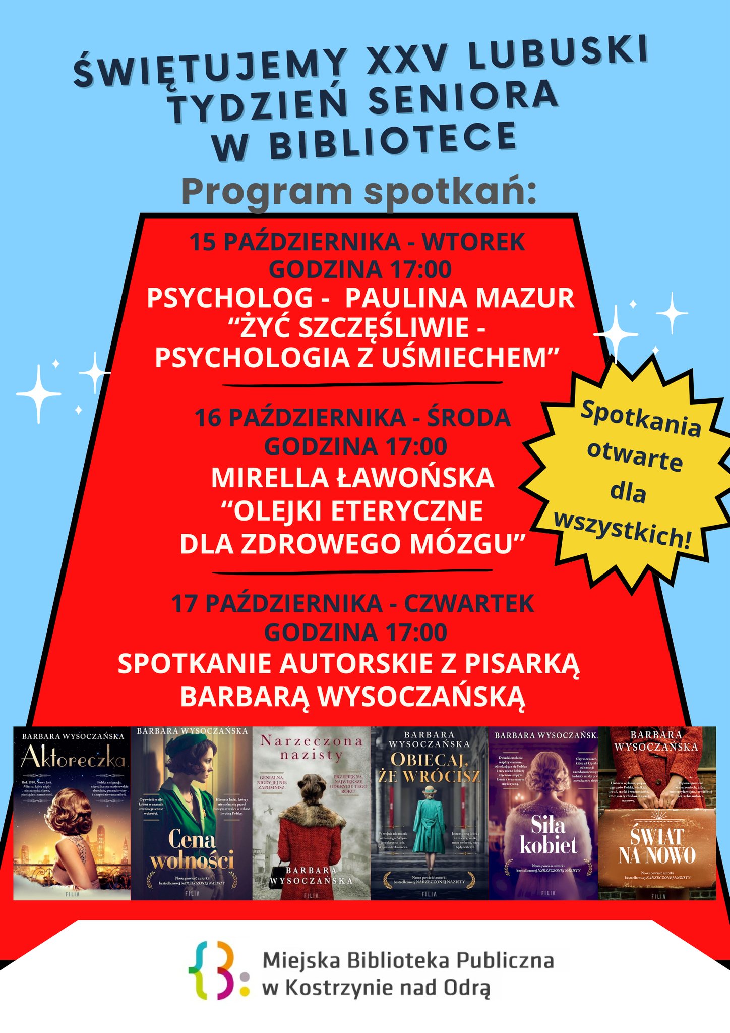 XXV Lubuski Tydzień Seniora w Bibliotece - plakat informacyjny