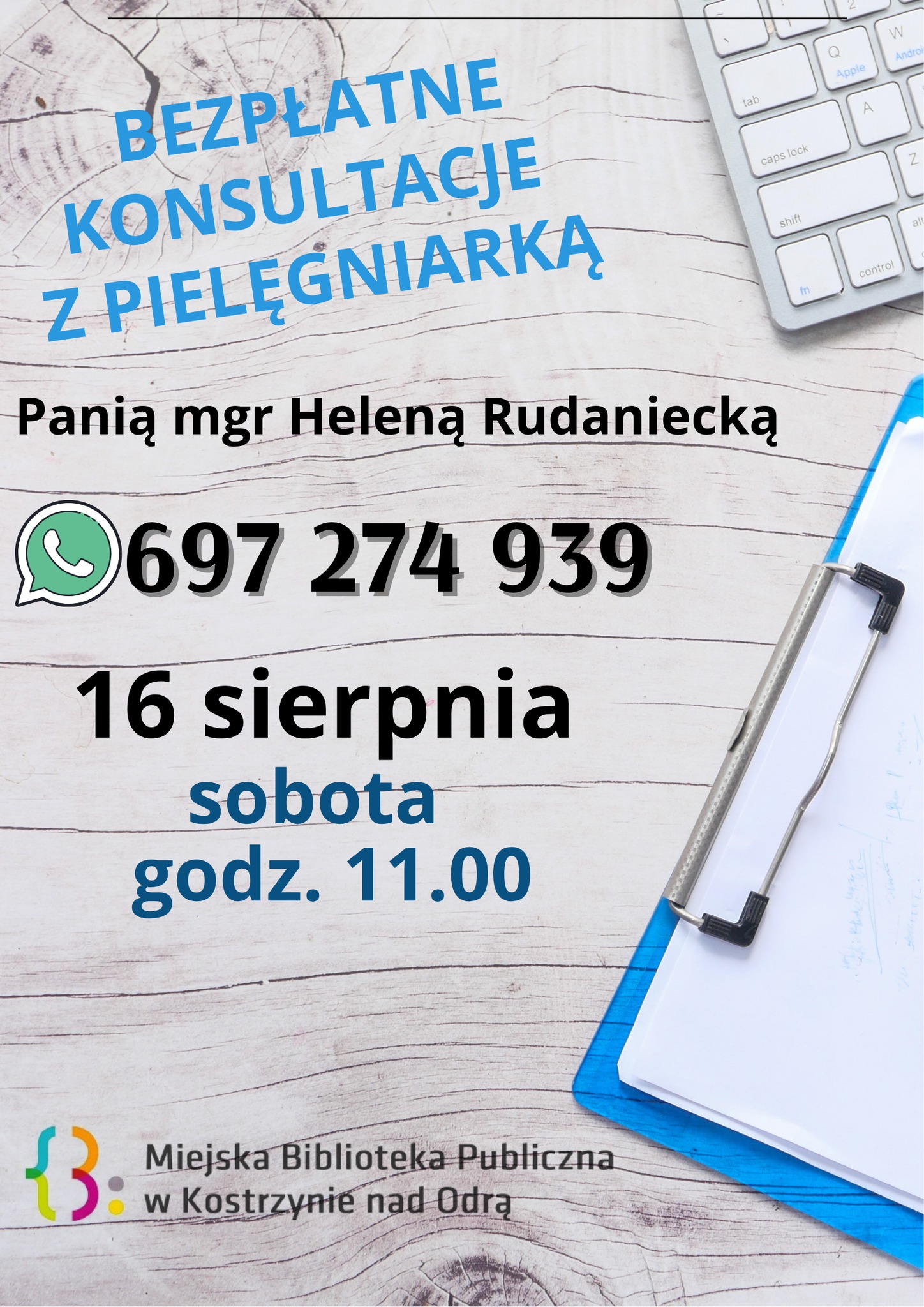 Konsultacje z pielegniarką - plakat informacyjny