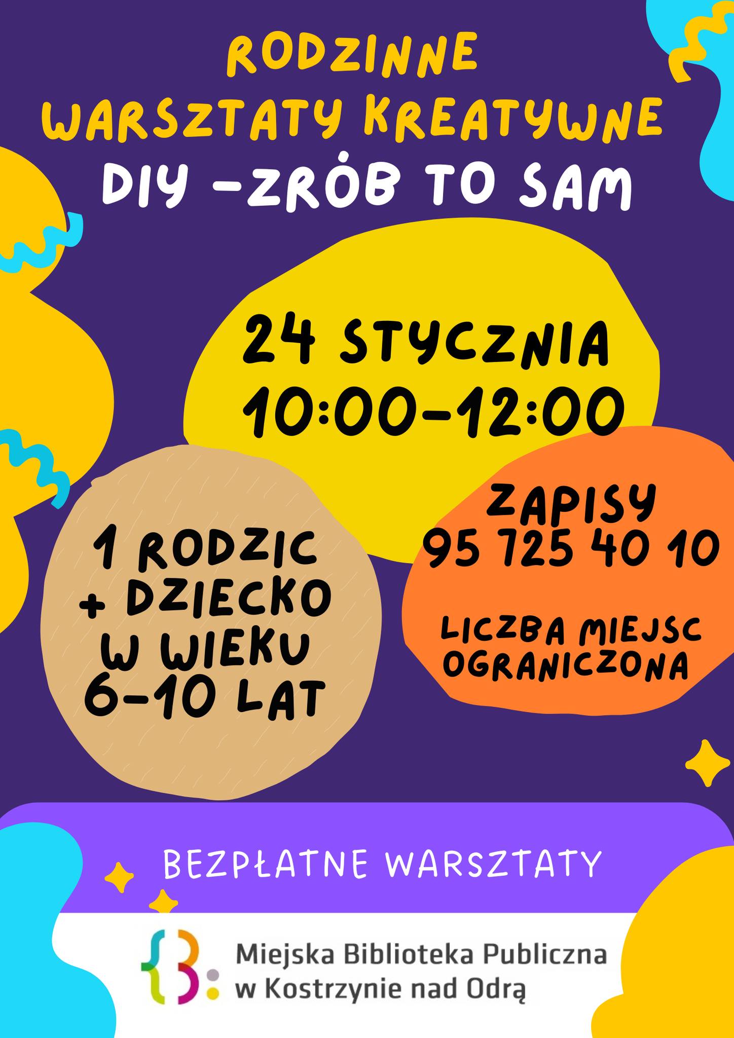 DIY - WARSZTATY KREATYWNE Plakat informacyjny - ogólny