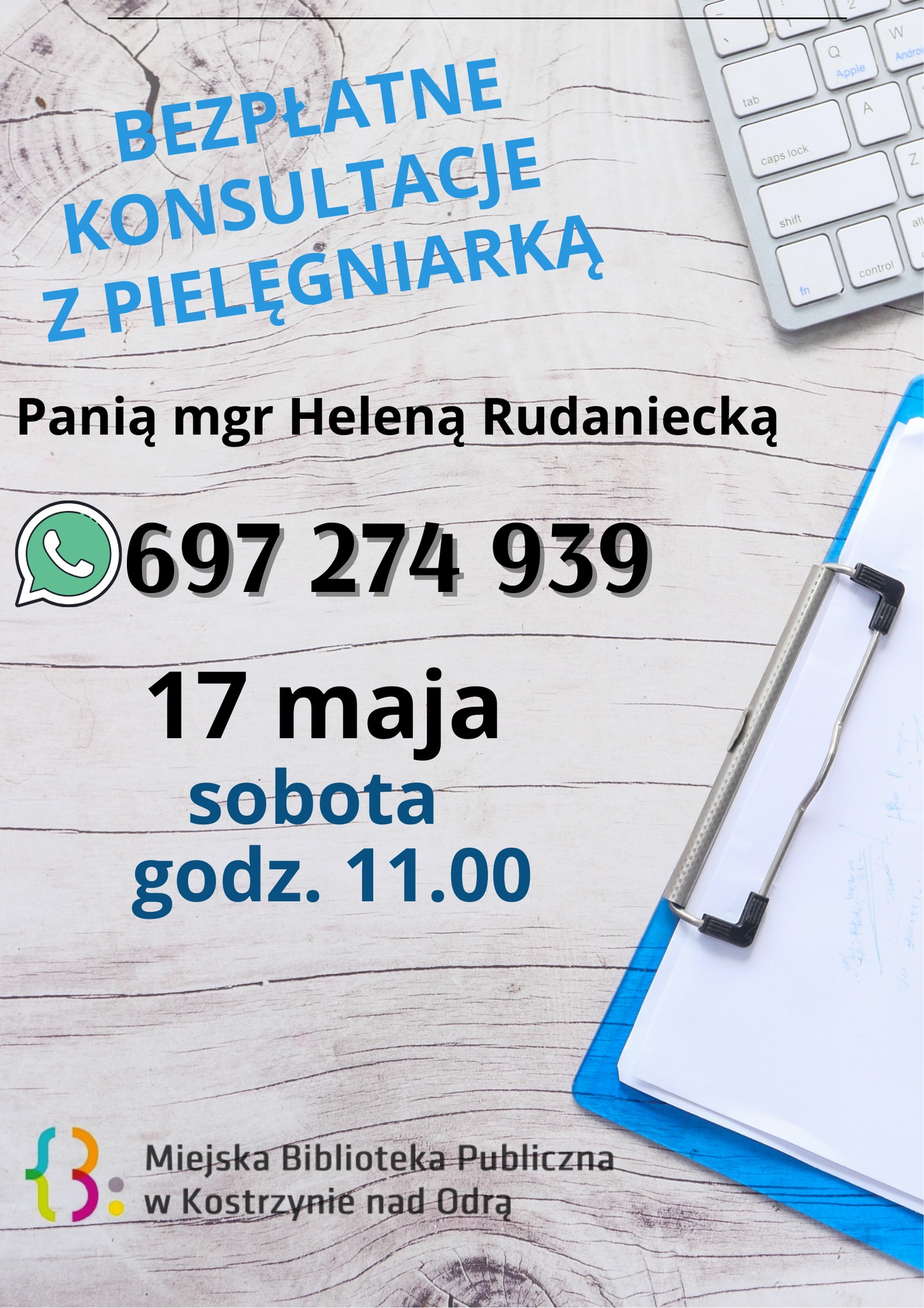 Konsultacje z pielegniarką - plakat reklamowy